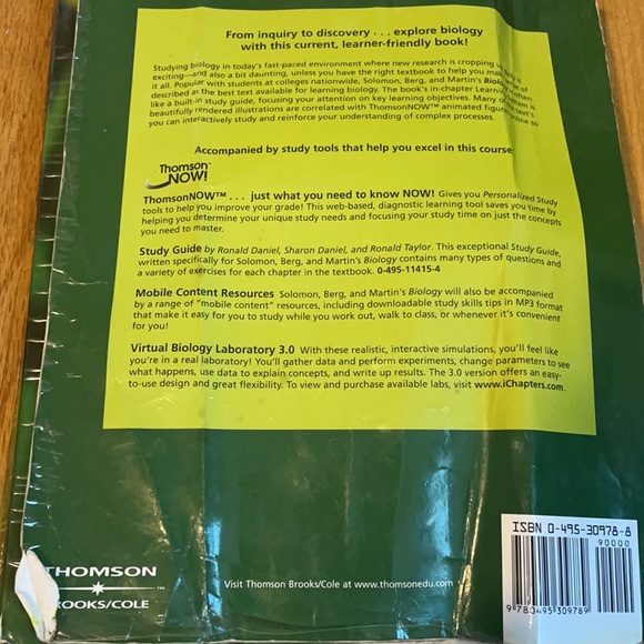 Solomon Berg Martin Biology Volume 1 8th Edition - Picture 2 of 3